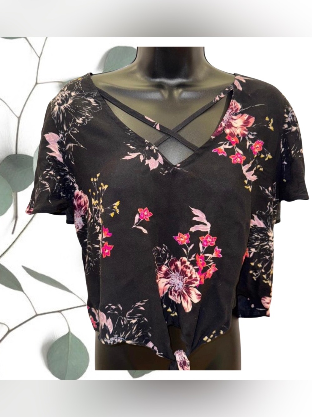 Black Floral Top
